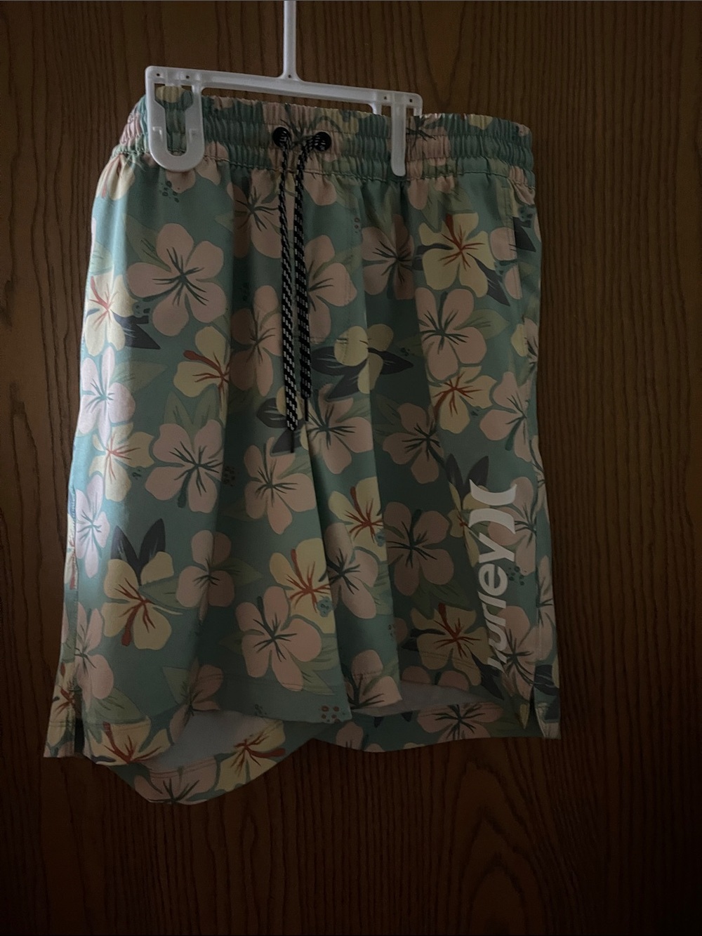 Hurley Mint Green Floral Swim Board Shorts